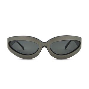 NWOT THE ATTICO Oval Sunglasses in Silver & Grey